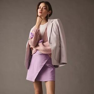 Anthrolpologie Faux Leather Blazer - Pastel Purple - Large